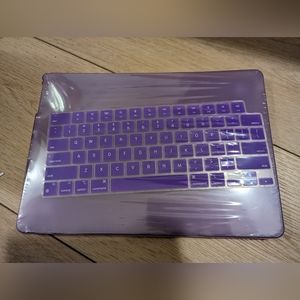 MacBook air 13.6" purple plastic hard shell case and keyboard cover - new